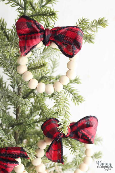 Wood Bead Wreath Ornaments