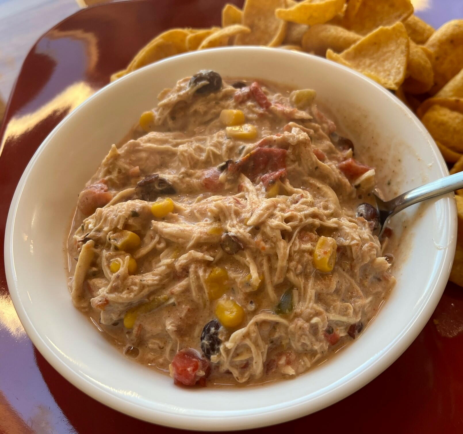 Easy Slow Cooker Cream Cheese Chicken Chili