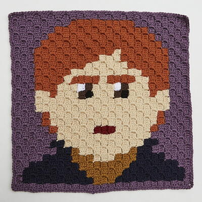 Arthur Weasley C2c Crochet Block