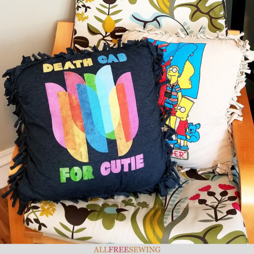 No Sew Tie Pillow Using a Shirt