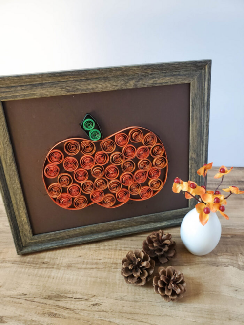 Pumpkin Paper Quilling Project Frame