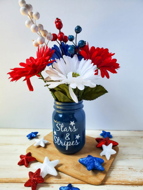 Mason Jar Diy Centerpiece For 4th Of July – Cricut Craft