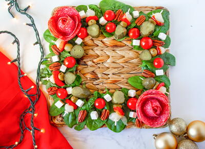 Holiday Charcuterie Board In The Shape Of A Wreath