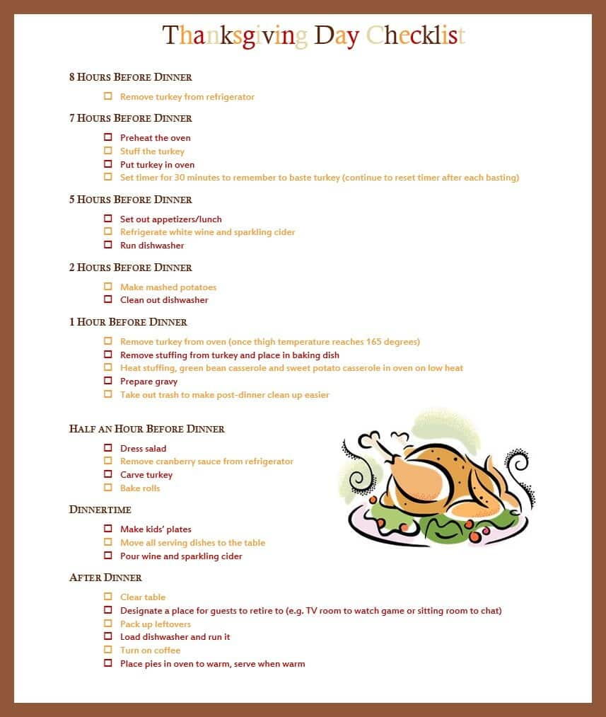 Thanksgiving Checklist And Hostess Tips | AllFreePaperCrafts.com