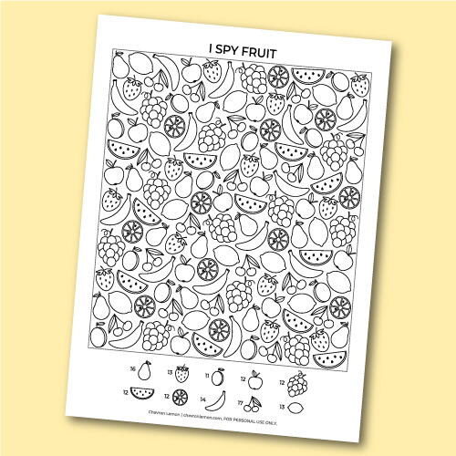 Printable I Spy Fruit