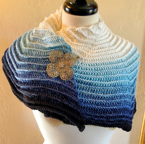 Blue Lace Agate Crochet Stole