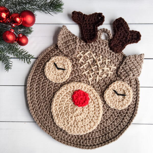 Reindeer Crochet Hot Pad