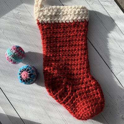 Easy Quick Crochet Stocking "festive Fun"