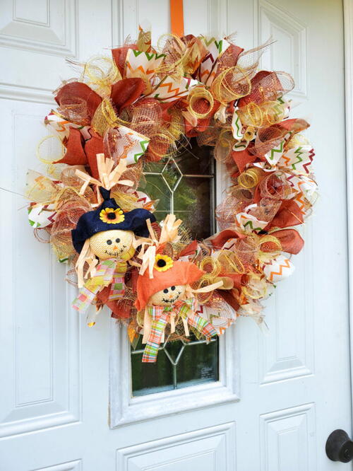 Mesh Wreath DIY For Fall