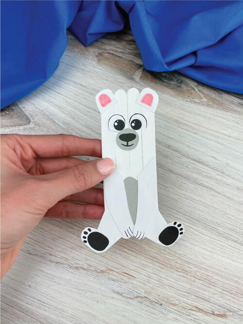 Popsicle Stick Polar Bear Craft