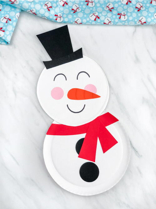 Paper Plate Snowman Craft