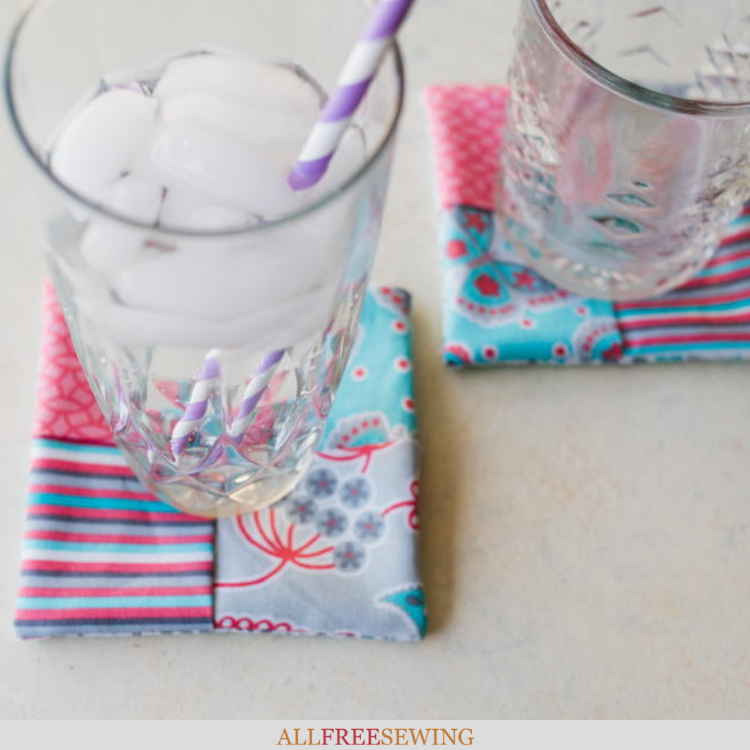 10-Minute Folded Fabric Coasters (Video Tutorial) | AllFreeSewing.com