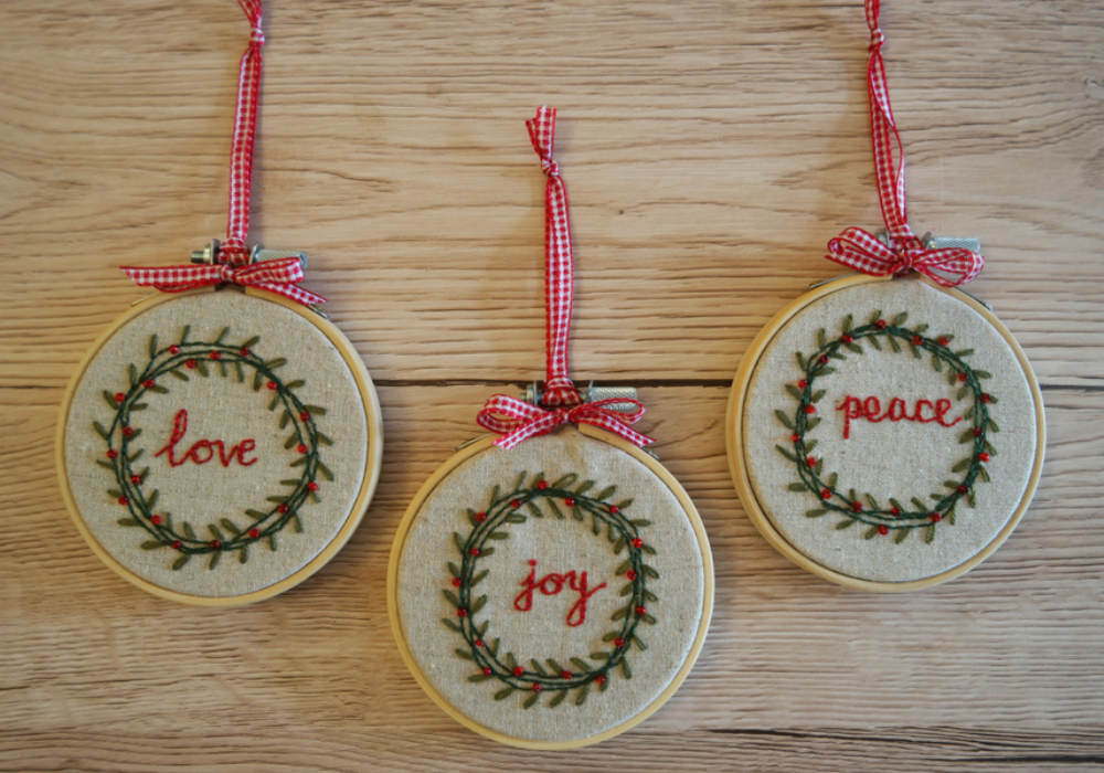 Vintage Christmas Wreath Beaded & Embroidered Ornaments | AllFreeSewing.com