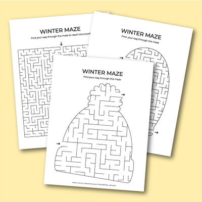 Printable Winter Mazes FaveCrafts Com