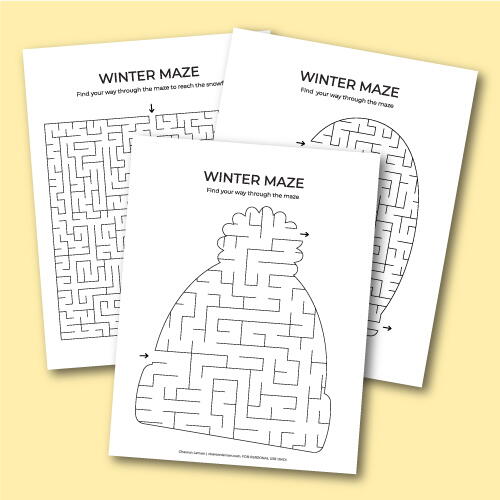 Printable Winter Mazes