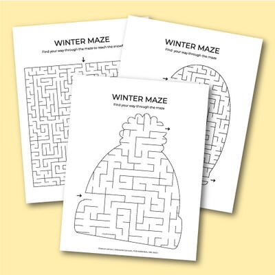 Printable Winter Mazes