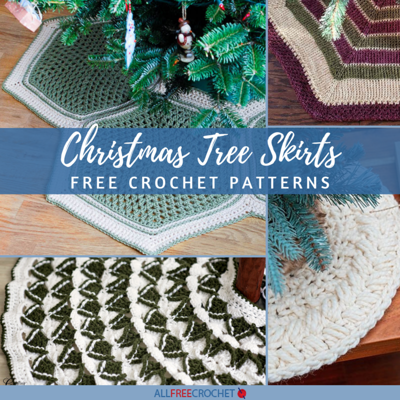 21 Free Crochet Christmas Tree Skirt Patterns AllFreeCrochet com