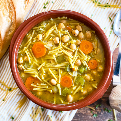 Spanish Vegetable Noodle Soup | Classic Sopa De Fideos