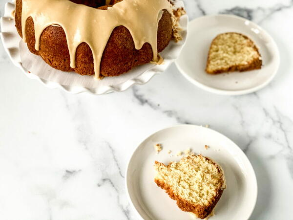 Buttermilk Pound Cake With Caramel Icing