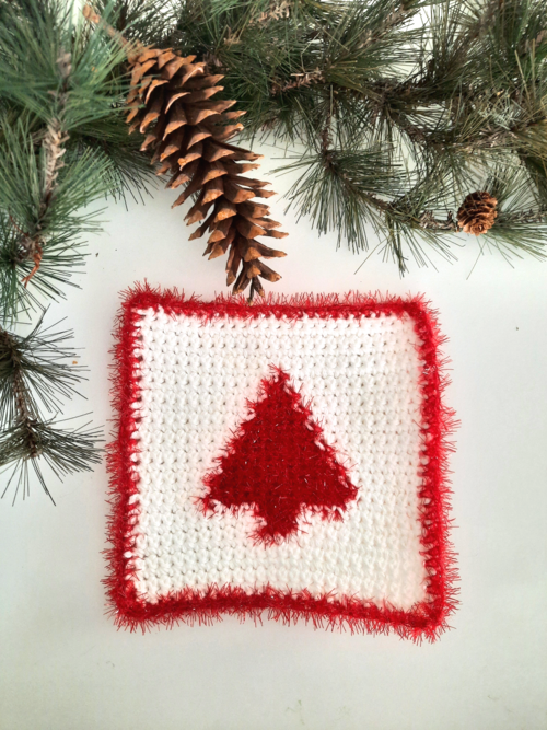 Christmas Tree Scrubby Dishcloth