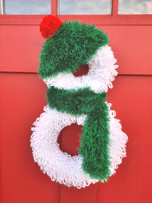 Snowman In Stitches Wreath
