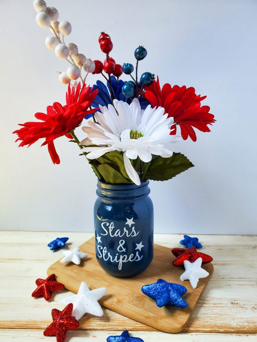 Mason Jar Diy Centerpiece For 4th Of July – Cricut Craft