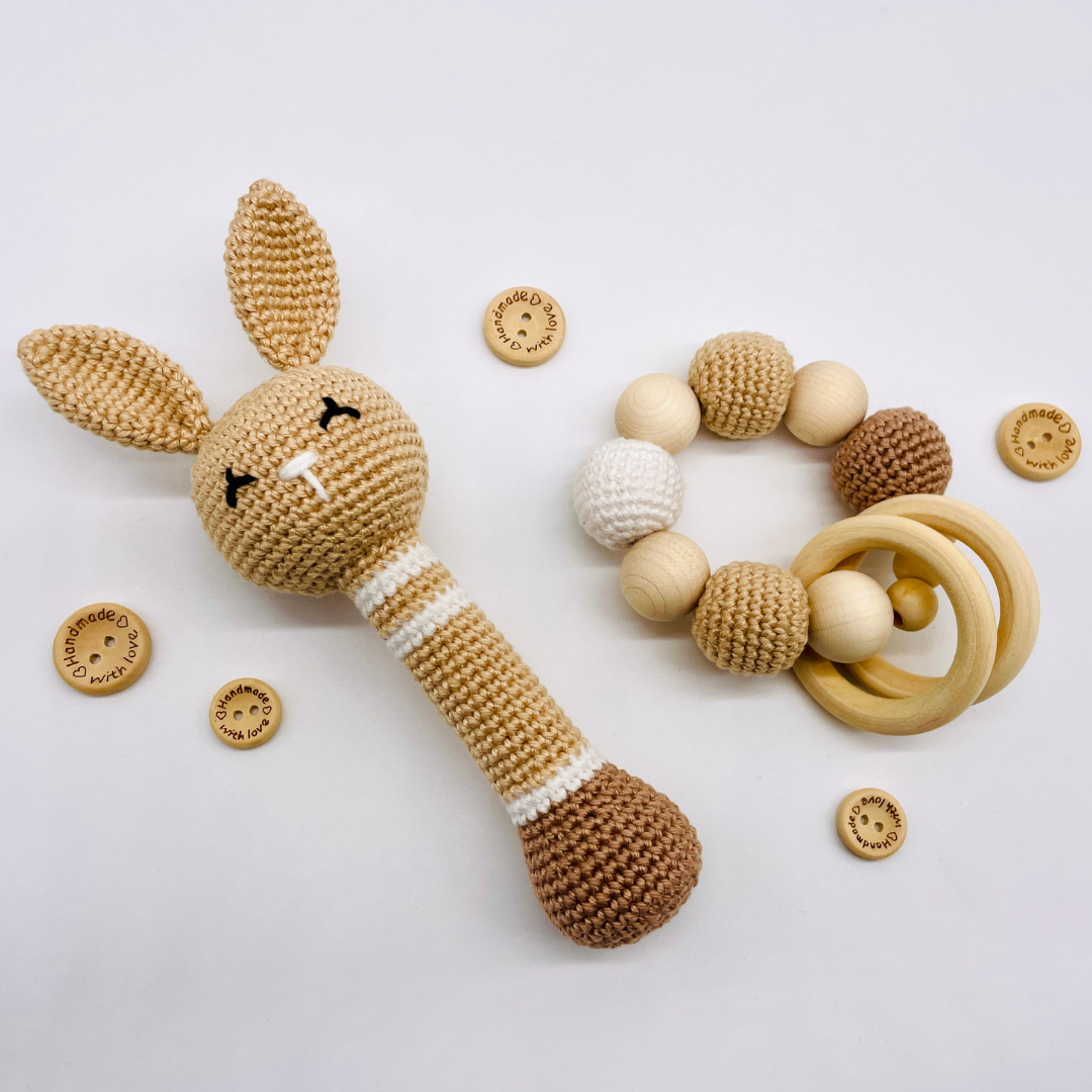 Free Amigurumi Crochet Bunny Rattle Pattern | AllFreeCrochet.com