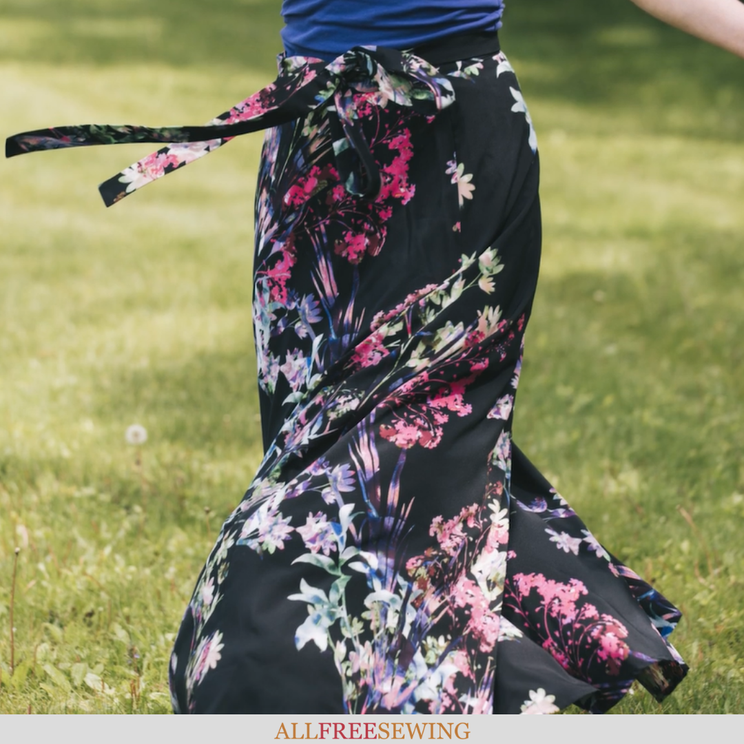 Long wrap top skirt pattern