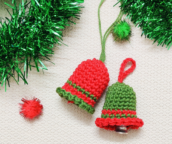 Crochet Christmas Bell Ornaments