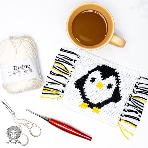 Crochet Penguin Coaster