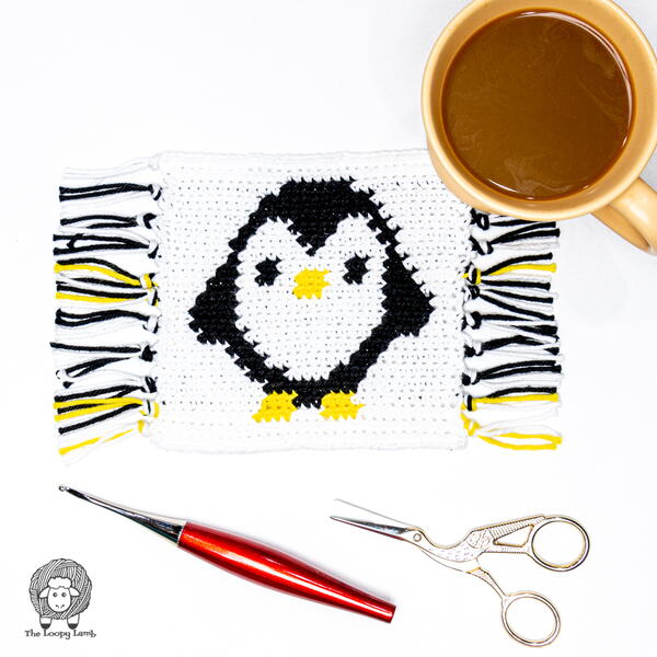 Crochet Penguin Coaster