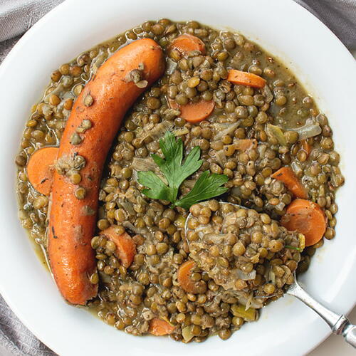 Green Lentil With Sausage