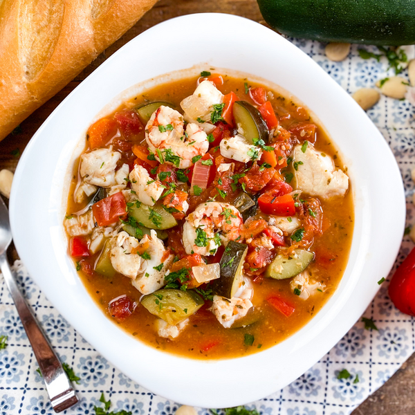Mediterranean Vegetable & Fish Stew | Easy & Healthy One-pan Recipe