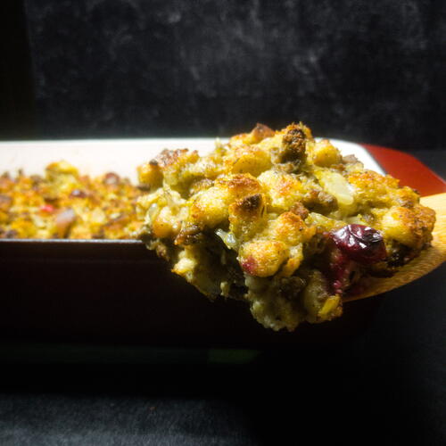 Cornbread Dressing With Sausage And Cranberry