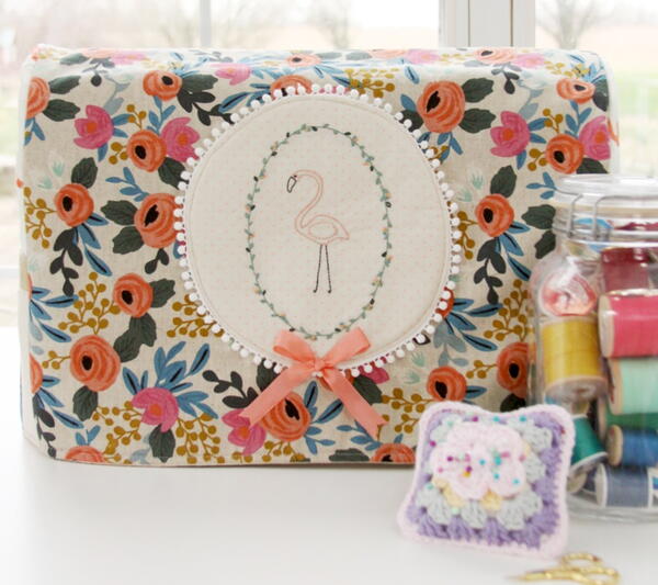 Floral Flamingo Sewing Machine Cover