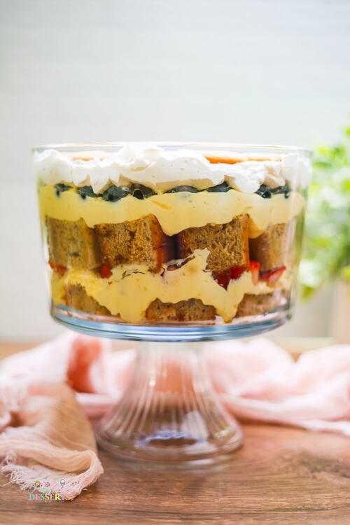 Banana Trifle With Strawberry And Blueberry