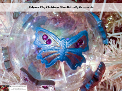 Polymer Clay Christmas Glass Butterfly Ornaments