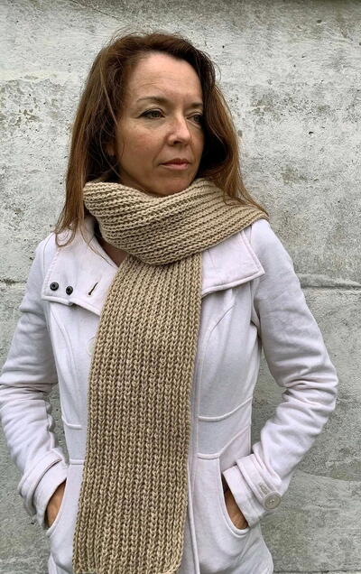 Crochet Knit Look Ribbed Scarf Pattern