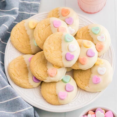 Conversation Heart Cake Mix Cookies