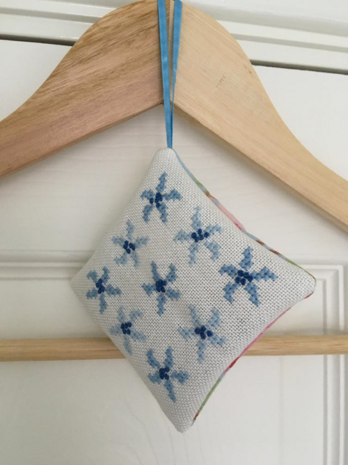 Cross Stitch Lavender Bag