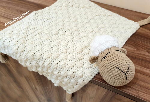 Sheep Lovey Crochet Baby Blanket