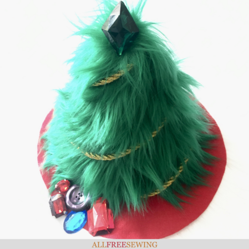 Faux Fur Tabletop Christmas Tree