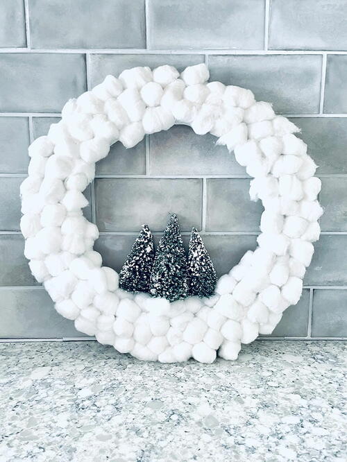 How To Make A Cotton Ball Wreath