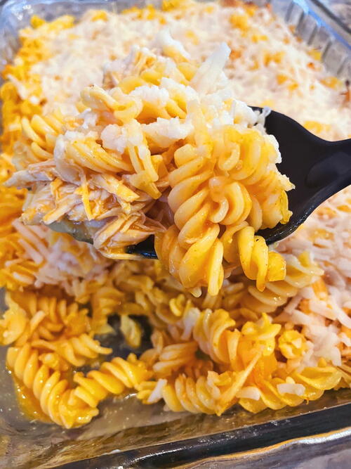 Gluten-free Dairy-free Buffalo Chicken Pasta Casserole