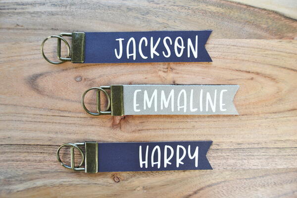 Leather Name Keychain