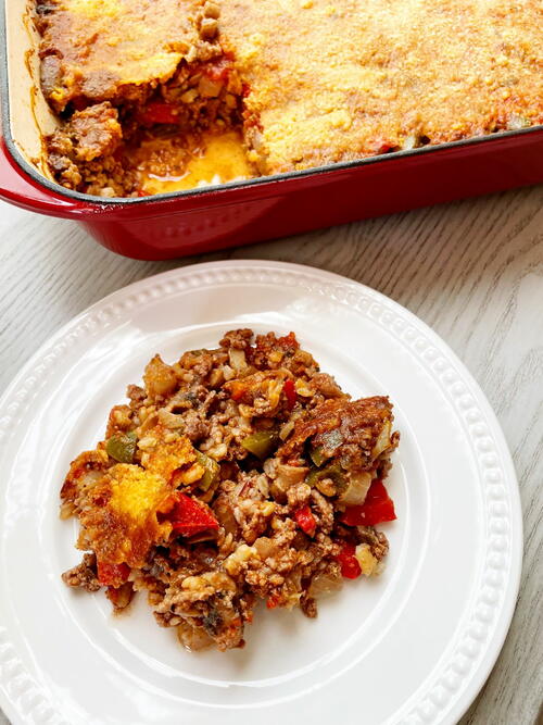Stuffed Pepper Casserole With Beef And Mushrooms