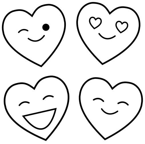 Printable Heart Emojis Free PDF