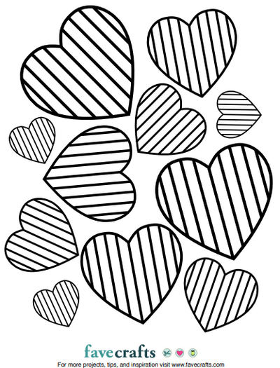 Simple Stripes Heart Coloring Page PDF