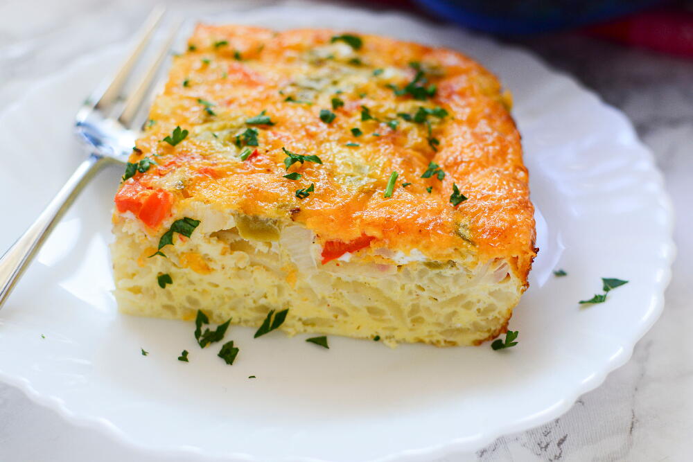 Fiesta Egg Hash Brown Breakfast Casserole Recipe ...