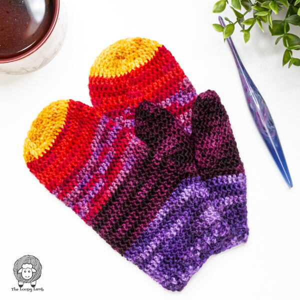 Into The Sunset Crochet Mittens